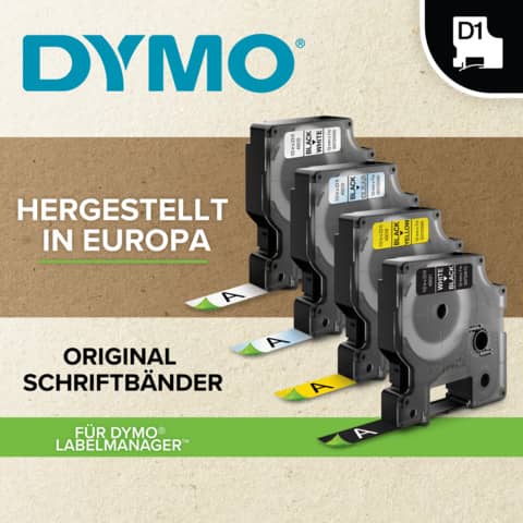 Nastro per etichettatrici Dymo D1 12 mm x 7 m nero/bianco S0720530